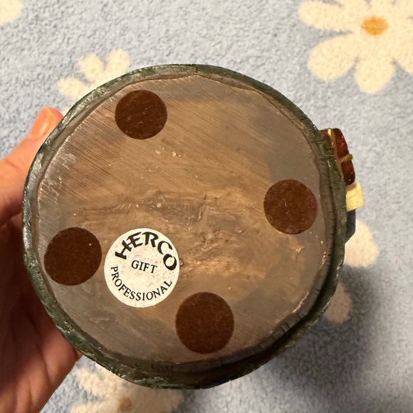 Herco Gift Professional Charming Roly Poly Santa Claus Figurine W Christmas Tree - Picture 3 of 3